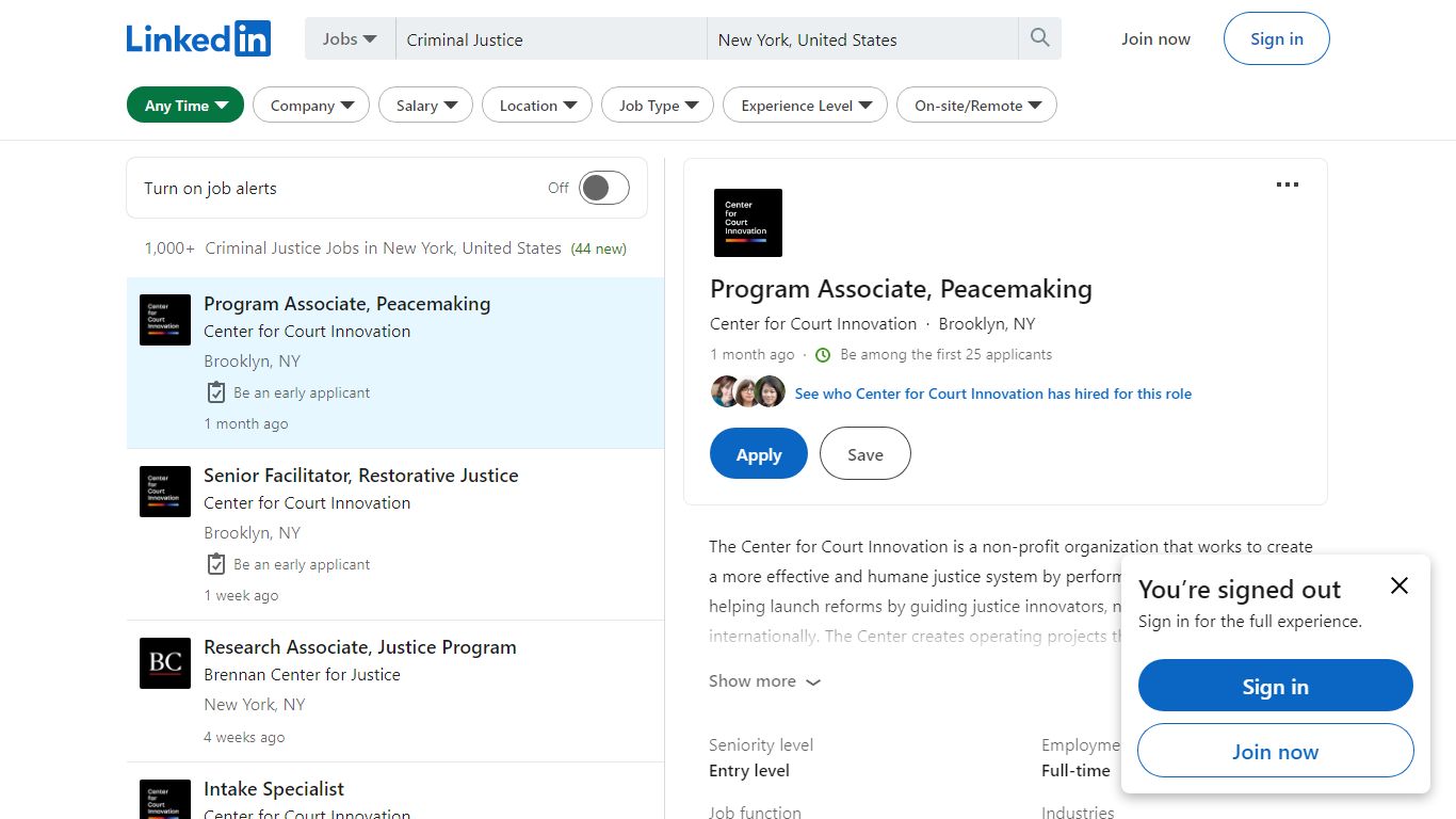 1,000+ Criminal Justice Jobs in New York, United States (44 new) - LinkedIn